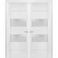 Sartodoors Double French Interior Door, 36" x 80", White LUCIA4010DD-BEM-36